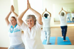 Senior Ladies Practicing Yoga